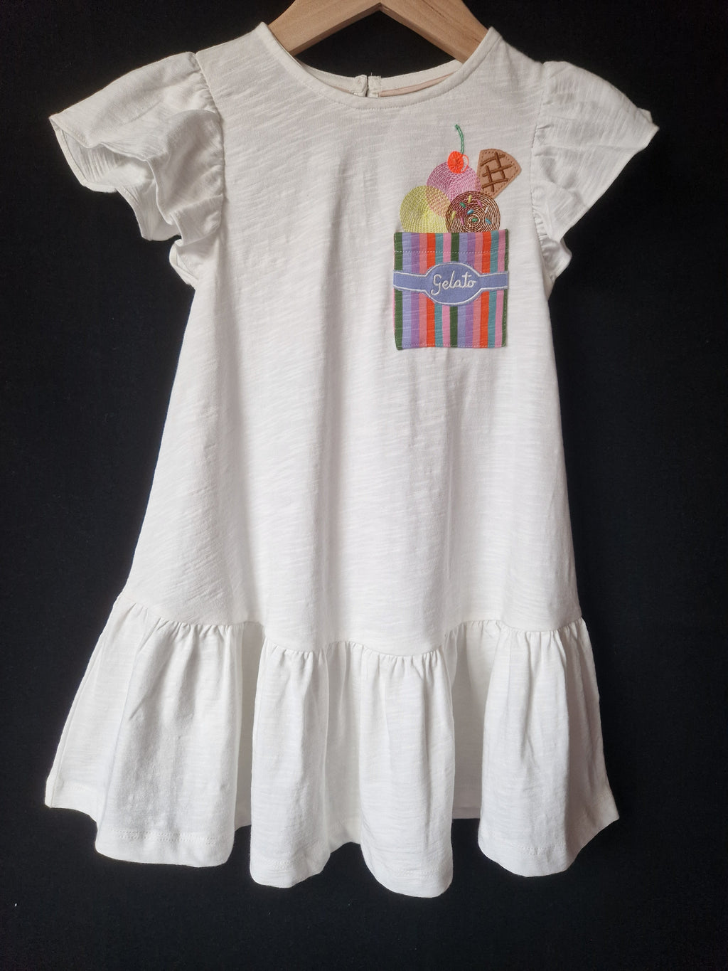 MINI BODEN Embroidered Pocket Jersey Dress