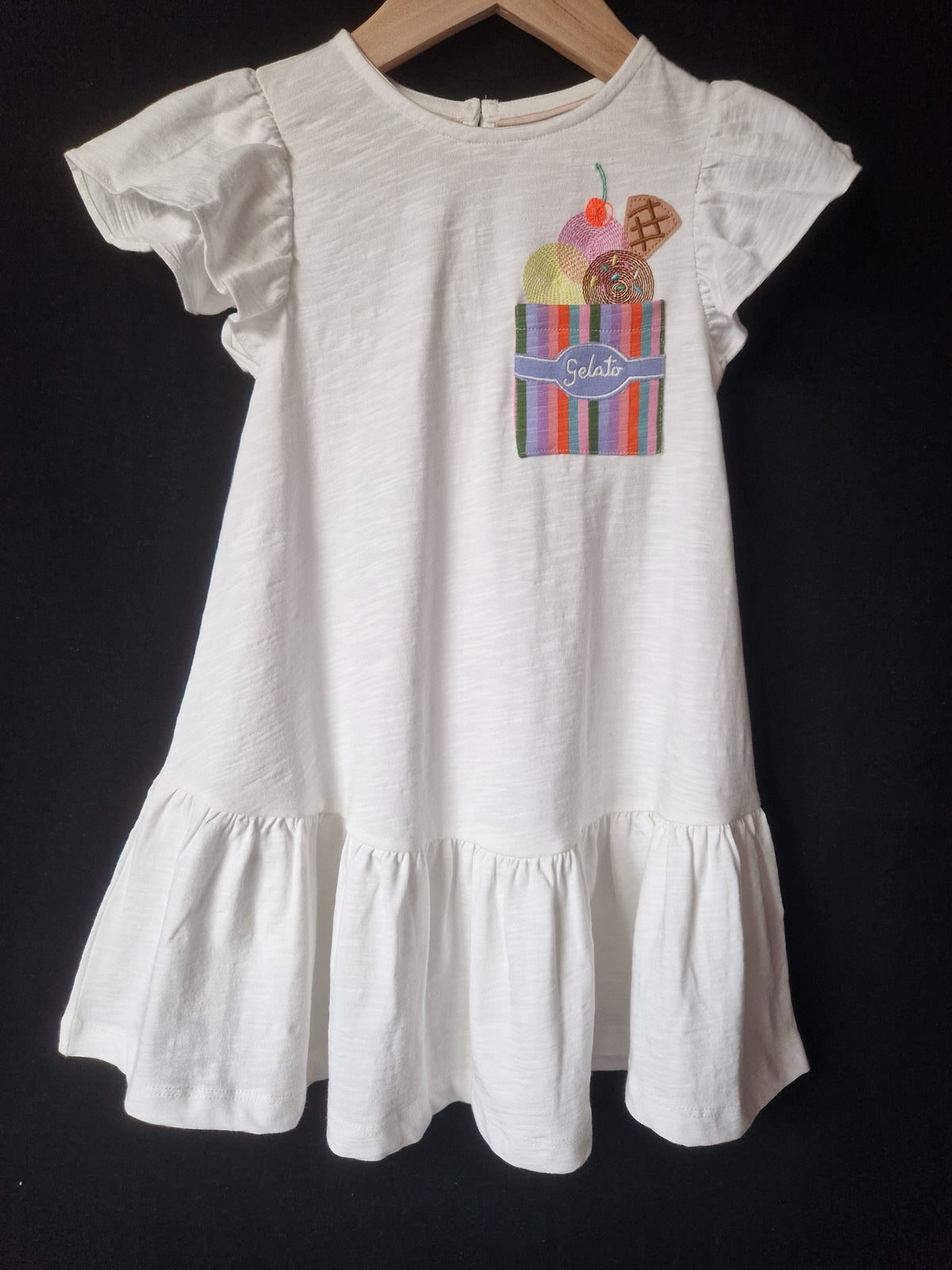MINI BODEN Embroidered Pocket Jersey Dress