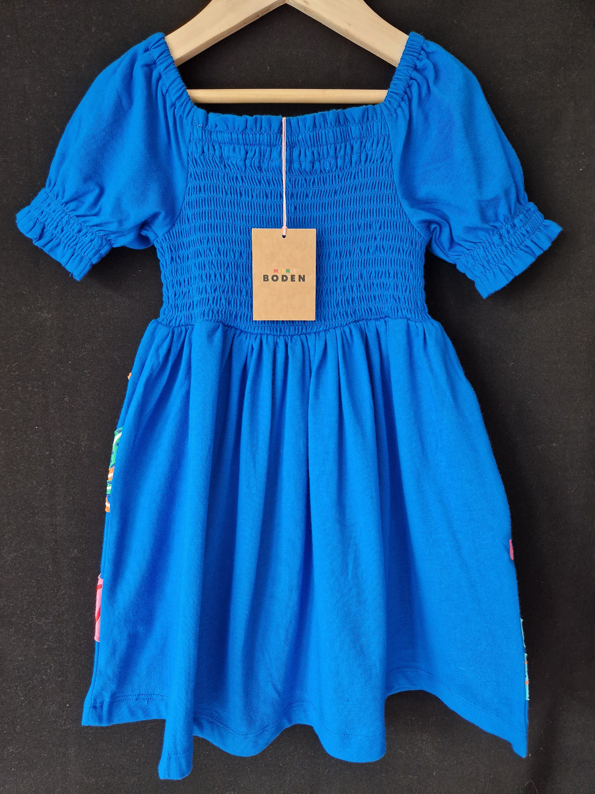 MINI BODEN  Rain Forest shirred Appliqué Dress