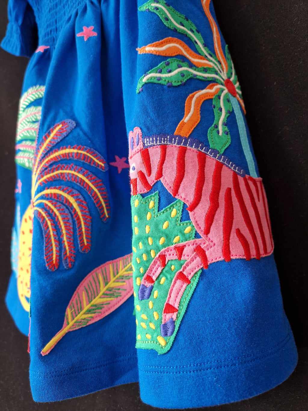 MINI BODEN  Rain Forest shirred Appliqué Dress
