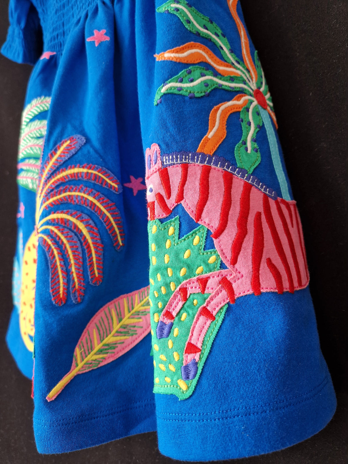 MINI BODEN  Rain Forest shirred Appliqué Dress