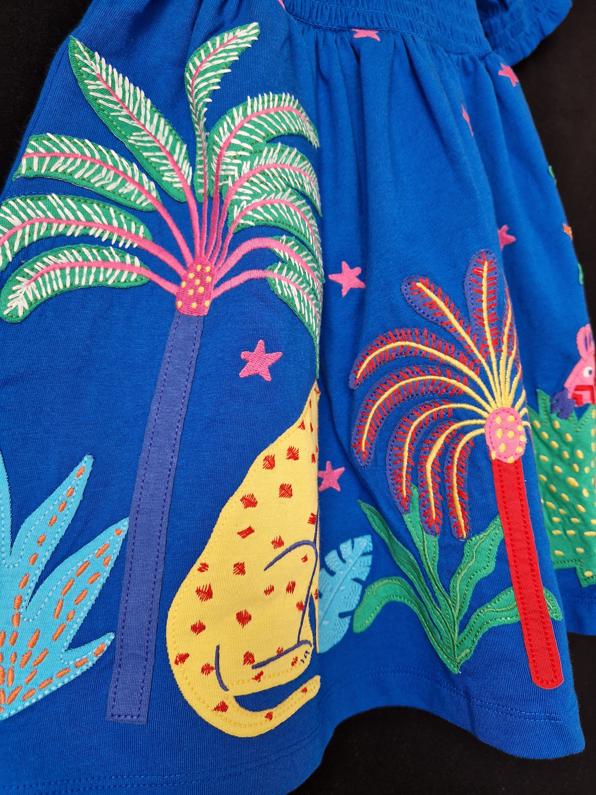 MINI BODEN  Rain Forest shirred Appliqué Dress